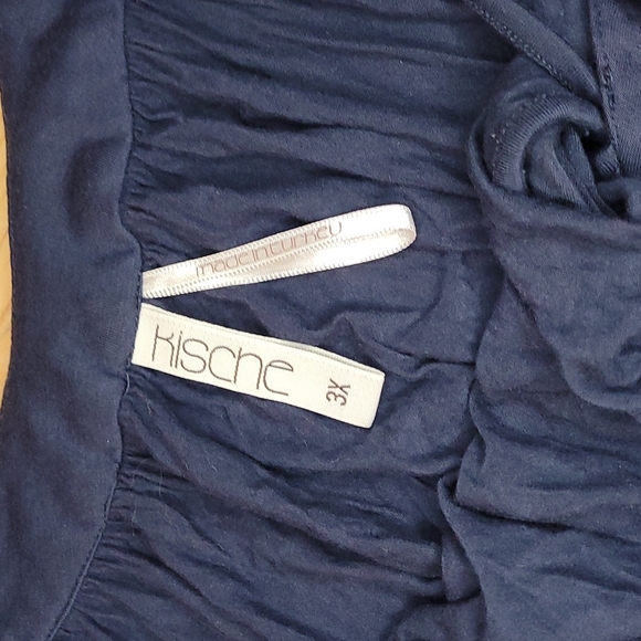 Embellished Flowy Plus 3X Navy Tank Top - Picture 6 of 7